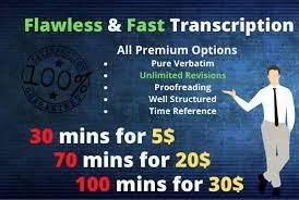  transcribe accurately; convert spoken content, typically audio or video recording