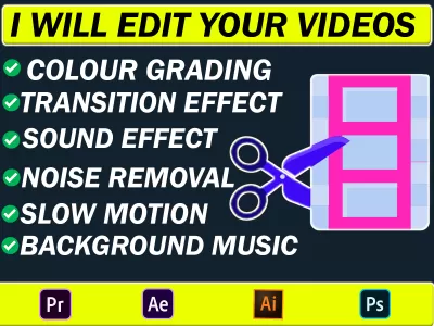 Do professional Video editing of 15 YouTube videos (5 Minutes Runtime for Each Videos)