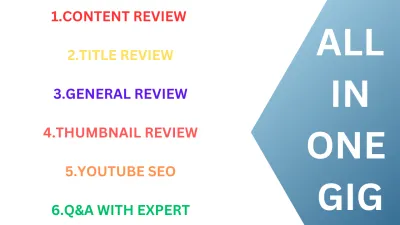 Review your Youtube Videos and help your channel to grow organically with master action plan.